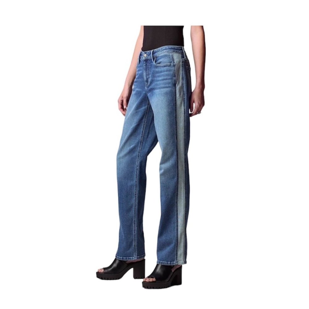 SOLD Simply Vera Vera Wang Womens Mid Rise Side Stripe Relax Straight Jeans Sz - Picture 1 of 12